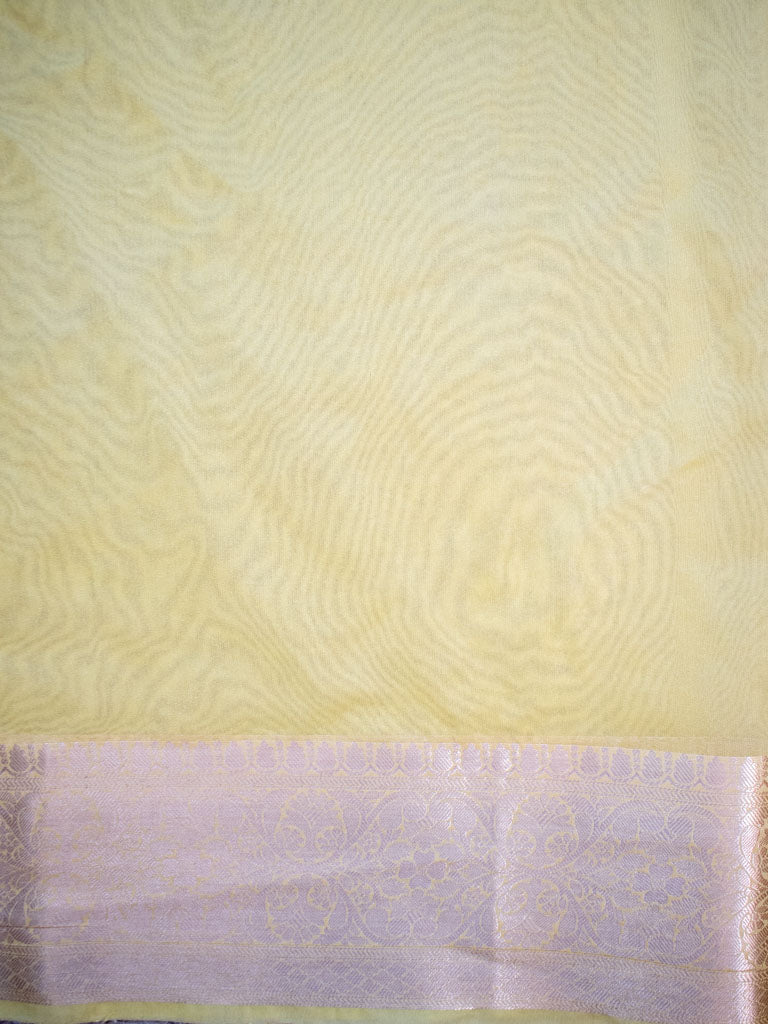 Banarasi Semi Silk Saree With Jaal Zari & Meena Weaving-Yellow