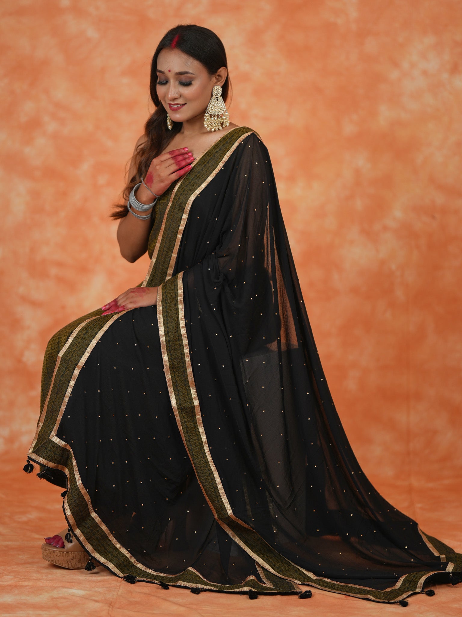Banarasi Cotton Silk Resham Weaving Salwar Kameez Material With Black Dupatta-Deep Green
