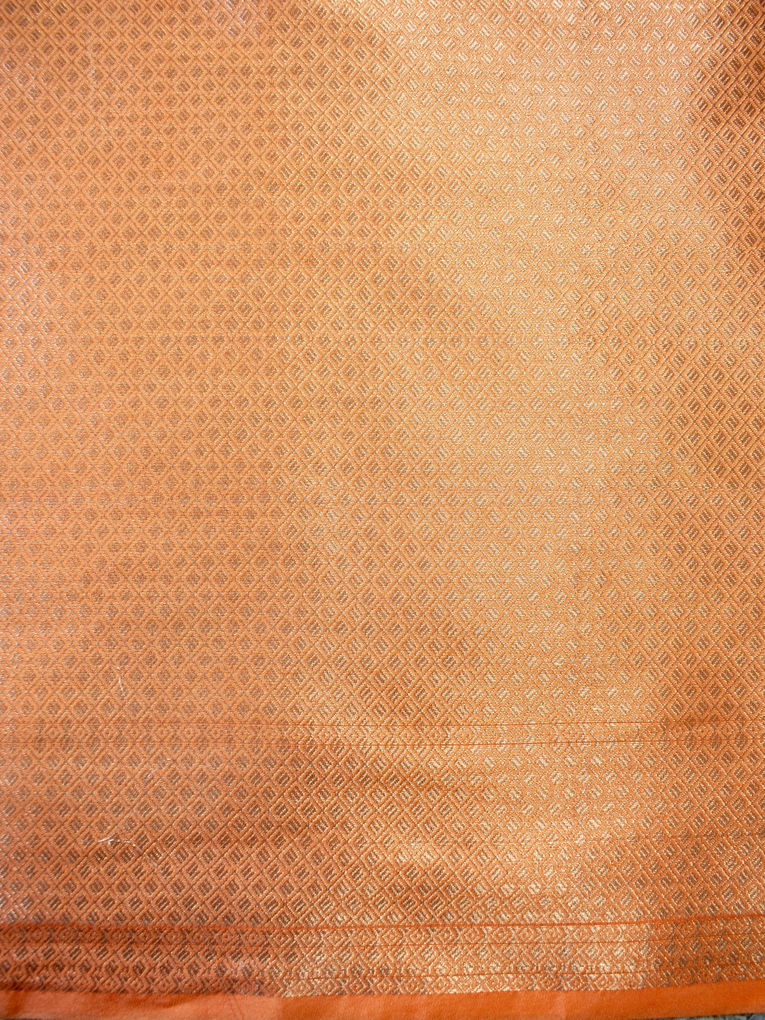 Banarasi Cotton Silk Saree Silver Zari Weaving With Border-Peach