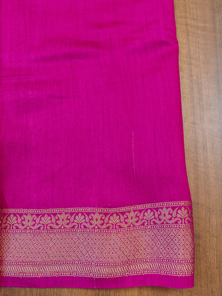 Banarasi Handwoven Pure Muga Silk Saree With Antique Resham Border-Black