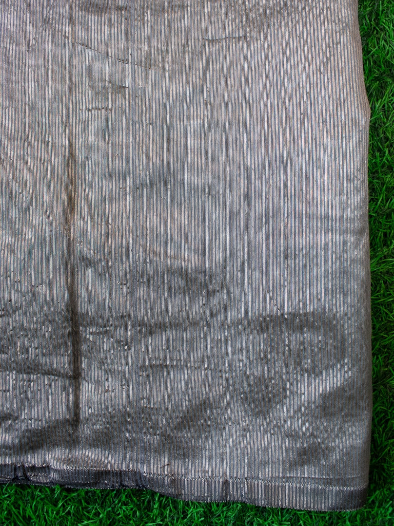 Banarasi Cotton Silk Saree With Zari & Meena Weaving Border-Grey