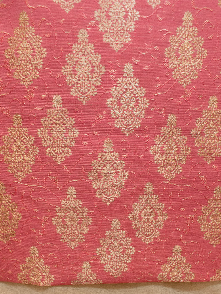 Banarasi Cotton Silk Salwar Kameez Fabric Resham Weaving & Jaal Dupatta-Pink & Beige