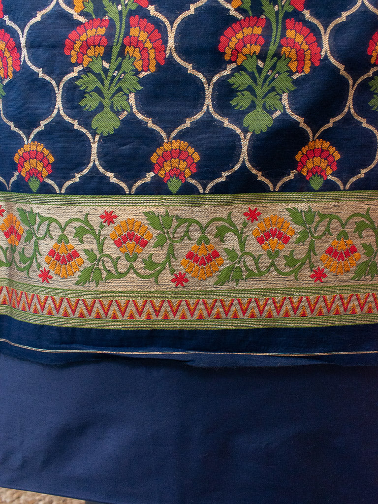 Banarasi Art Silk Dual Shade Printed Salwar Kameez With Dupatta-Blue
