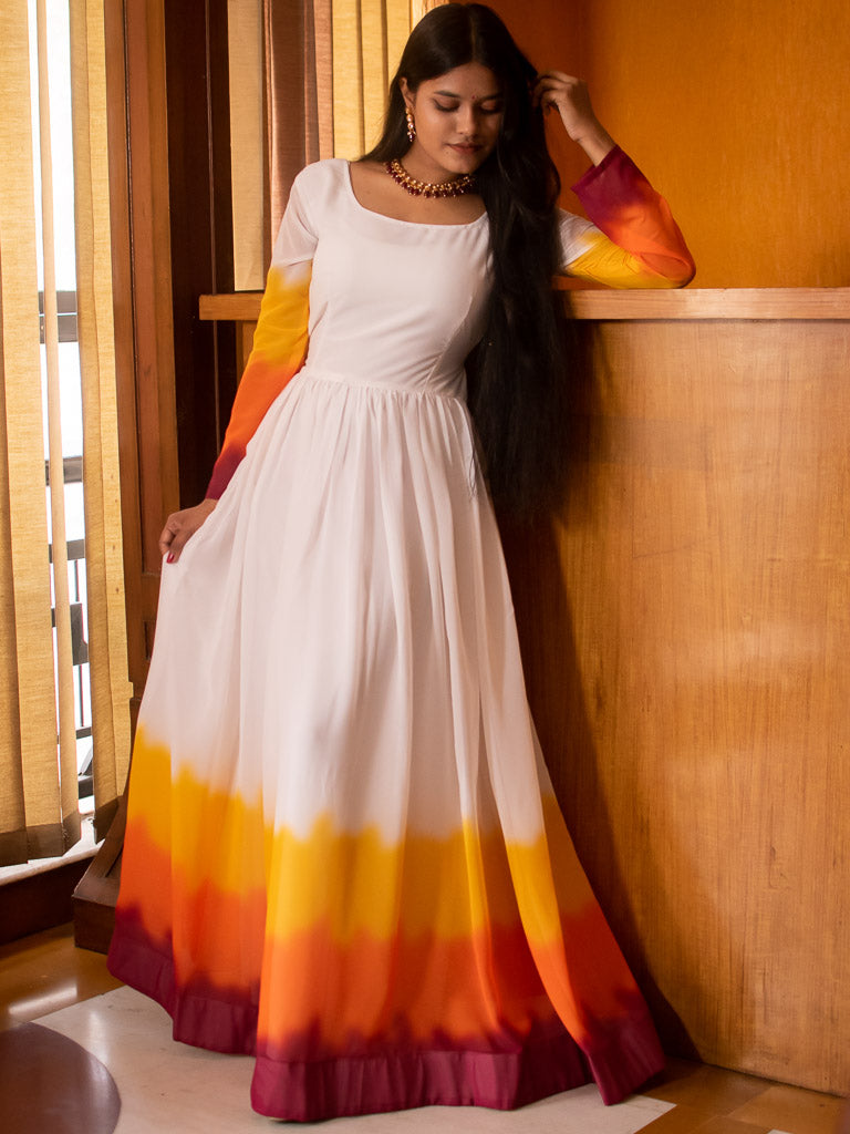 Readymade Georgette Ombre Dyed Gown