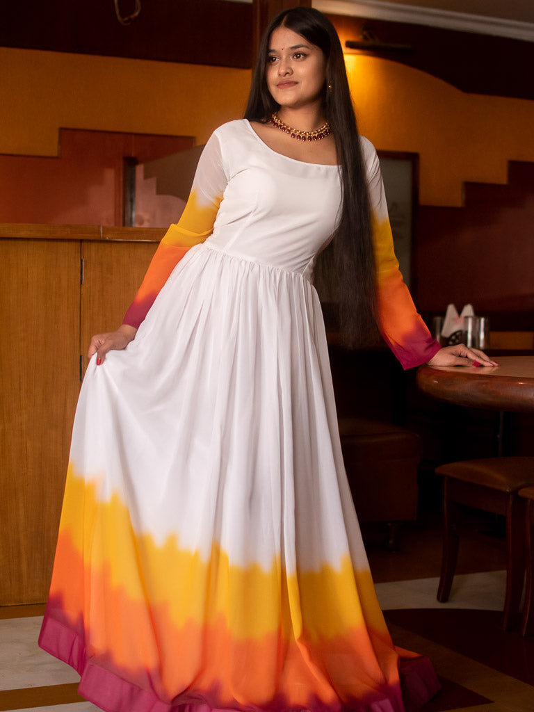 Readymade Georgette Ombre Dyed Gown