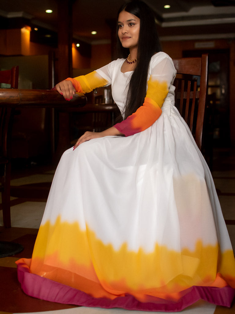 Readymade Georgette Ombre Dyed Gown