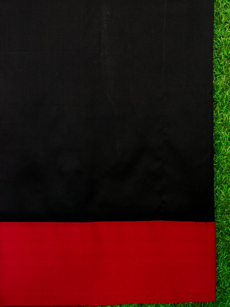Banarasi Art Silk Saree With Contrast Meena Border-Black & Red