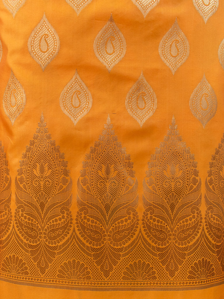 Banarasi Semi Silk Salwar Kameez Fabric With Jaal Dupatta-Yellow