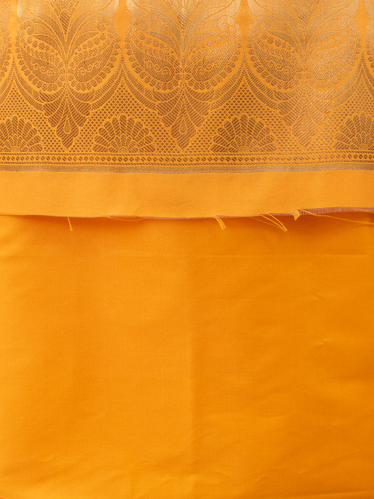 Banarasi Semi Silk Salwar Kameez Fabric With Jaal Dupatta-Yellow