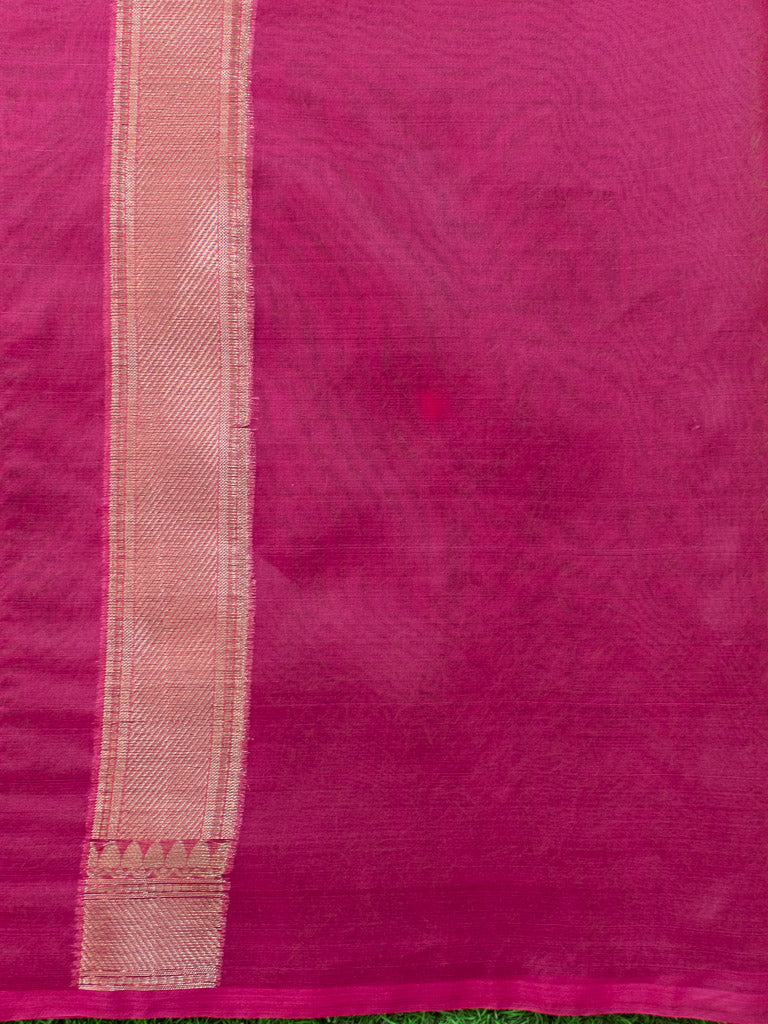 Banarasi Organza Mix Saree With Leheriya Zari Weaving-Pink