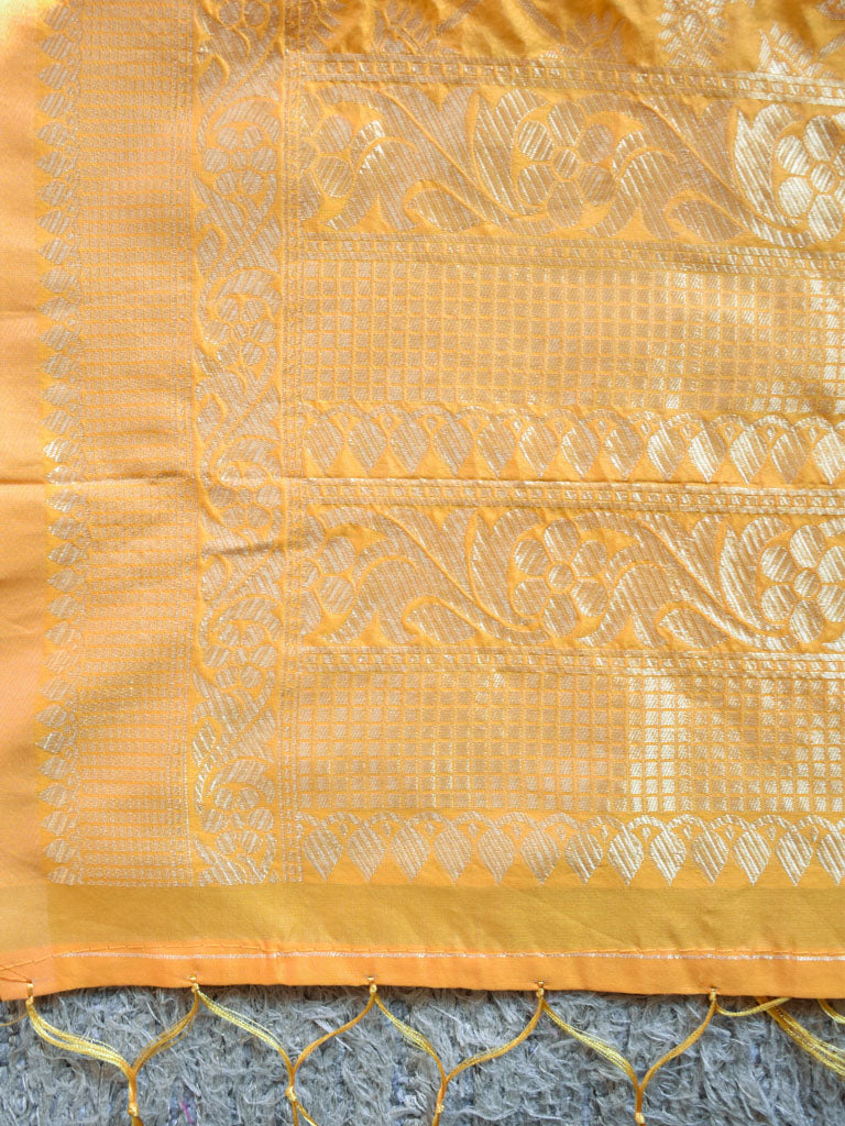 Banarasi Butidar Salwar Kameez Material With Contrast Jaal Dupatta-Blue