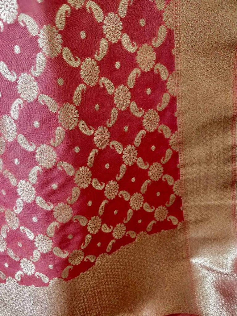 Banarasi Art Silk Salwar Kameez With Heavy Jaal Dupatta-Peach