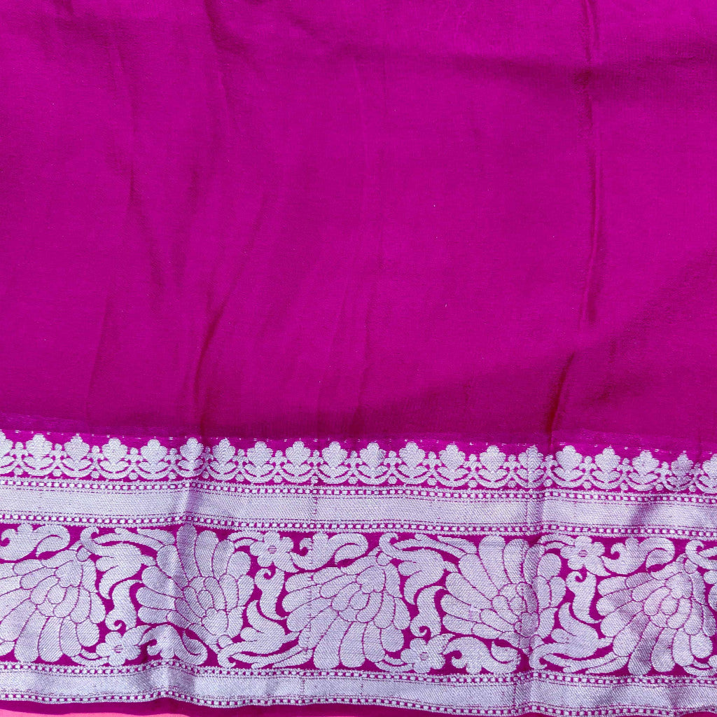 Banarasi Chiffon Saree Silver Zari Weaving-Lilac