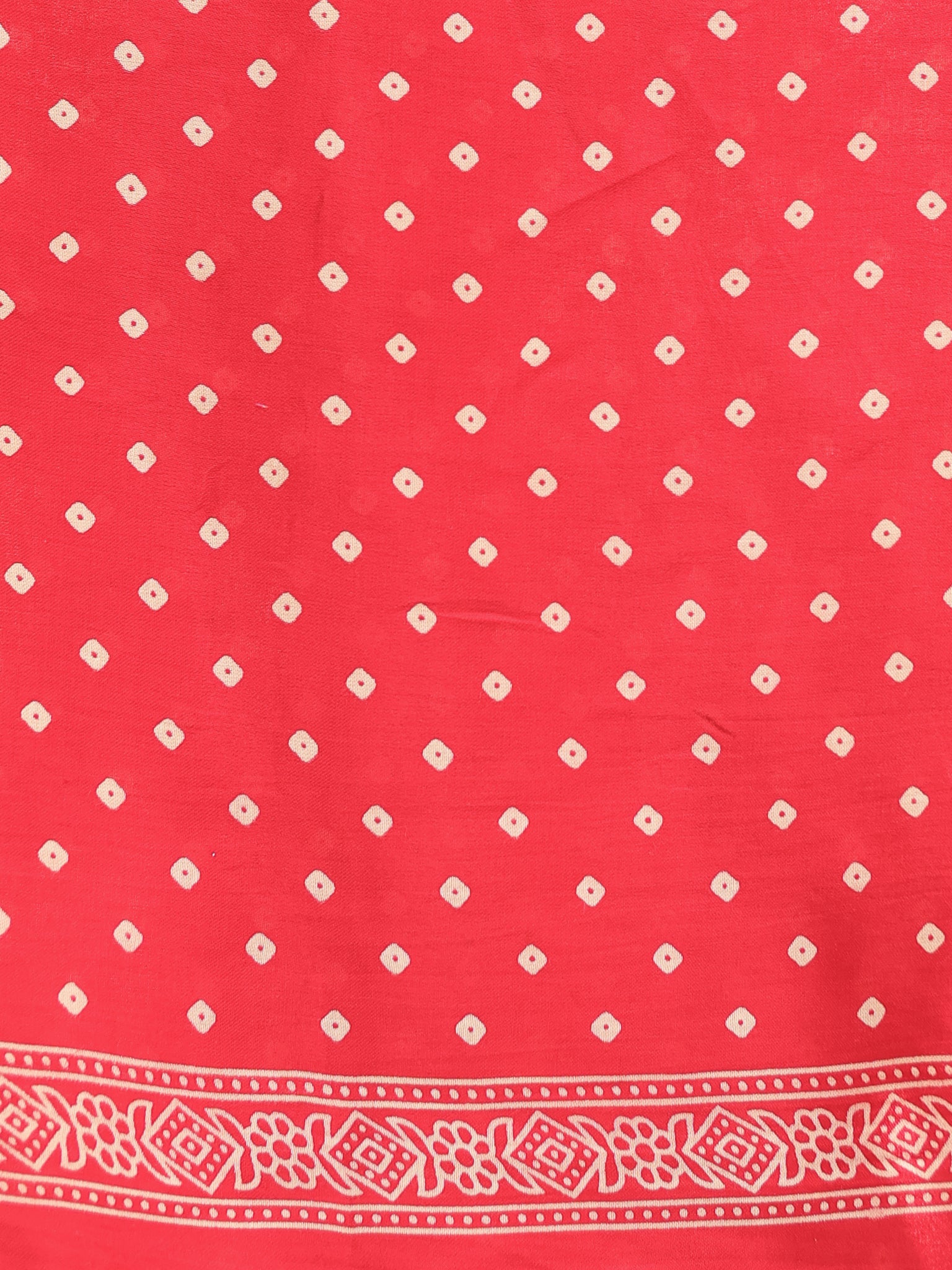 Red Leheriya Modal Lagdi Patta Saree