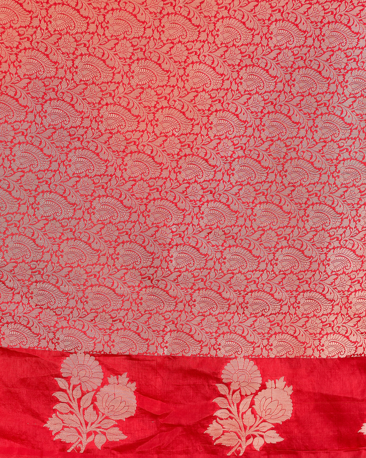 Banarasi Dual Shaded Semi Silk Saree with Zari Weaving & Border- Magenta