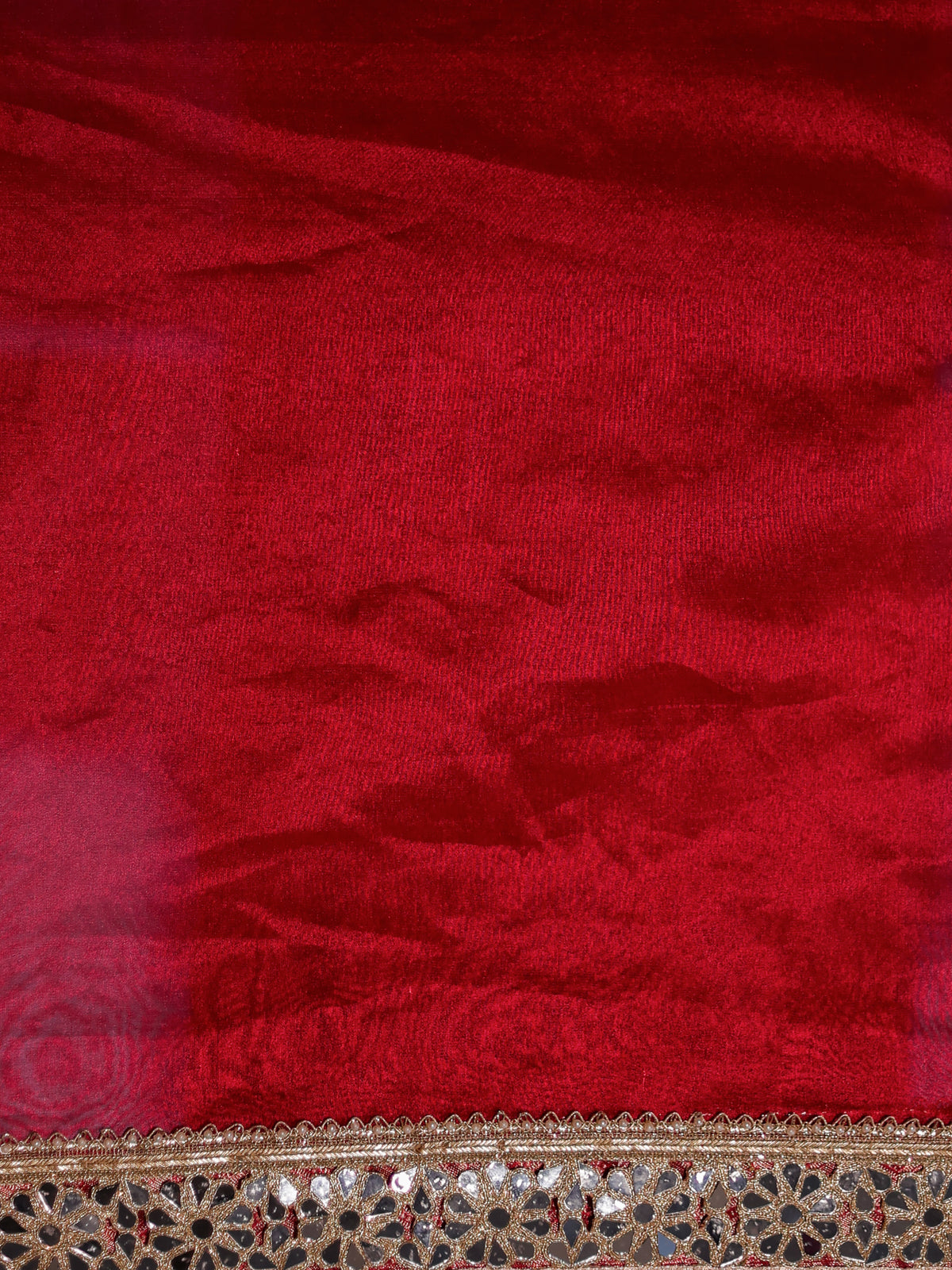 Banarasi Plain Tissue Saree with Lace Border - Magenta