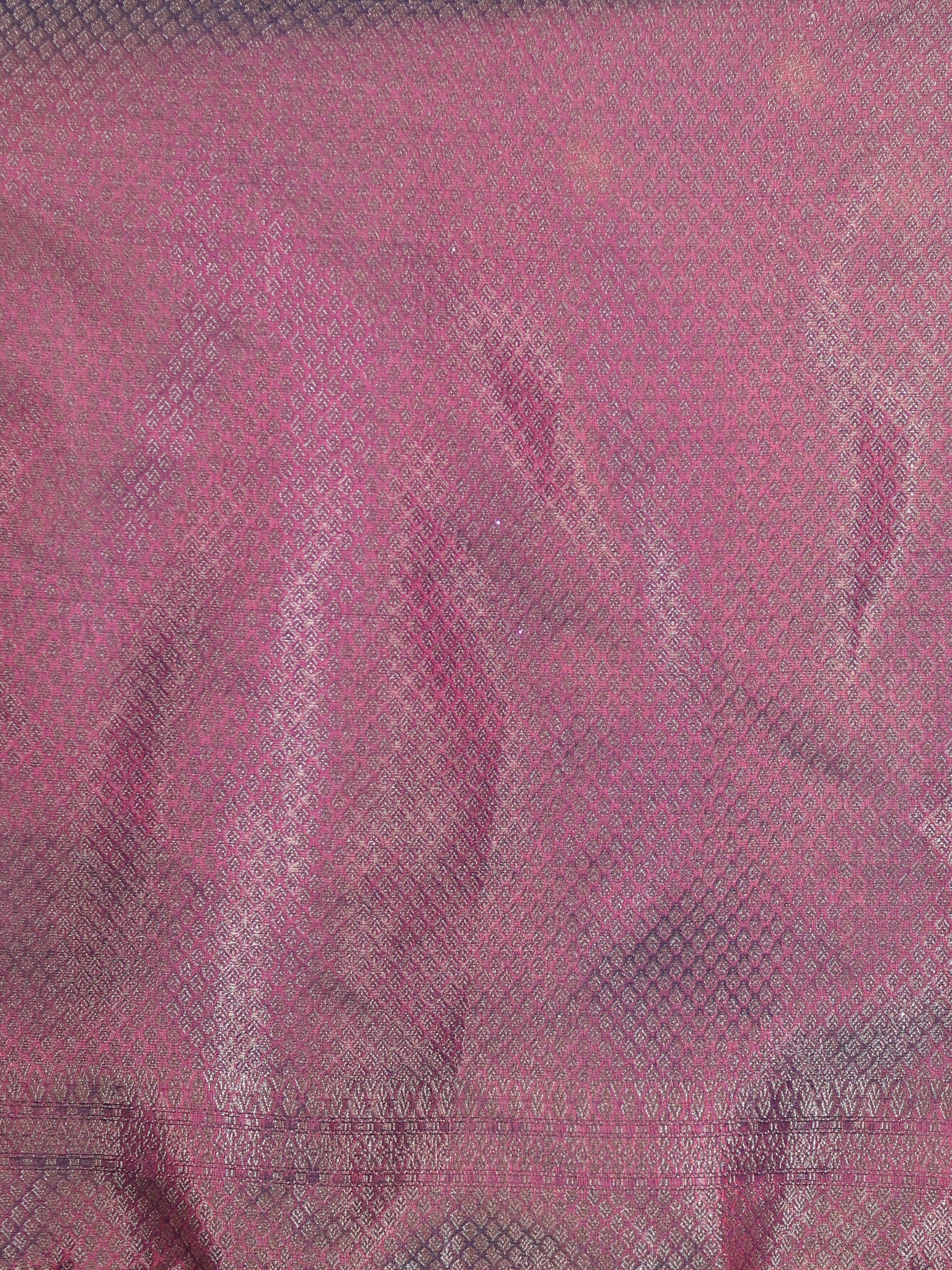 Banarasi Plain Tissue Saree with Lace Border - Purple