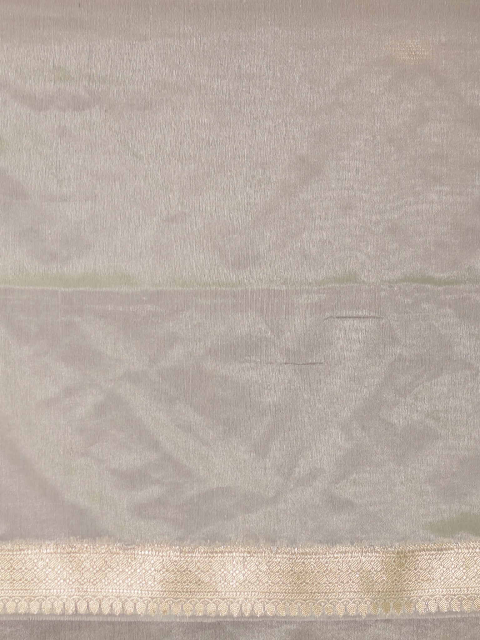Banarasi Cotton Silk Saree With Zari Weaving & Lace Border- Grey