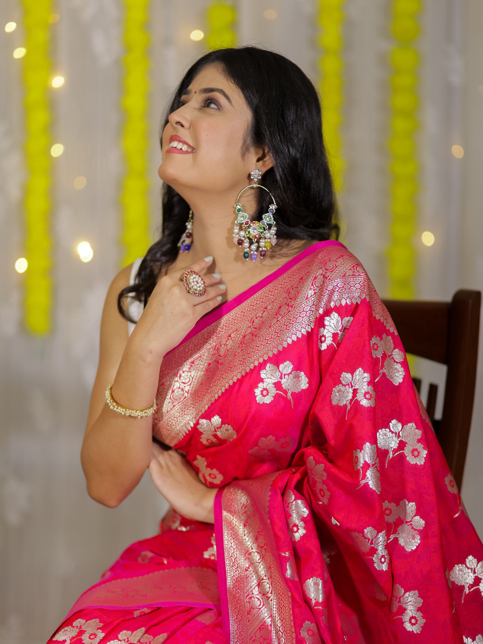 Banarasi Art Katan Silk Saree With Zari Buta Weaving & Tanchoi Weaving-  Magenta