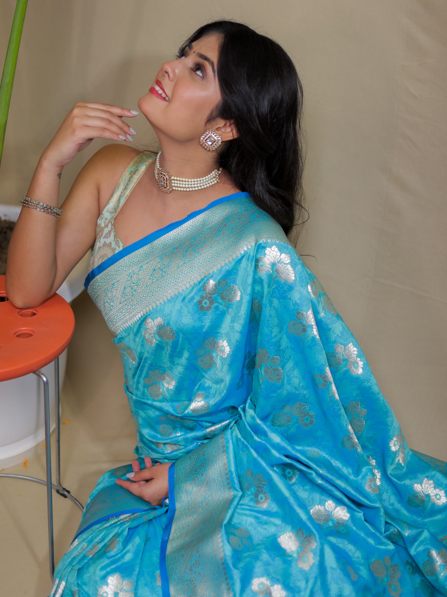 Banarasi Art Katan Silk Saree With Zari Buta Weaving & Tanchoi Weaving- Blue