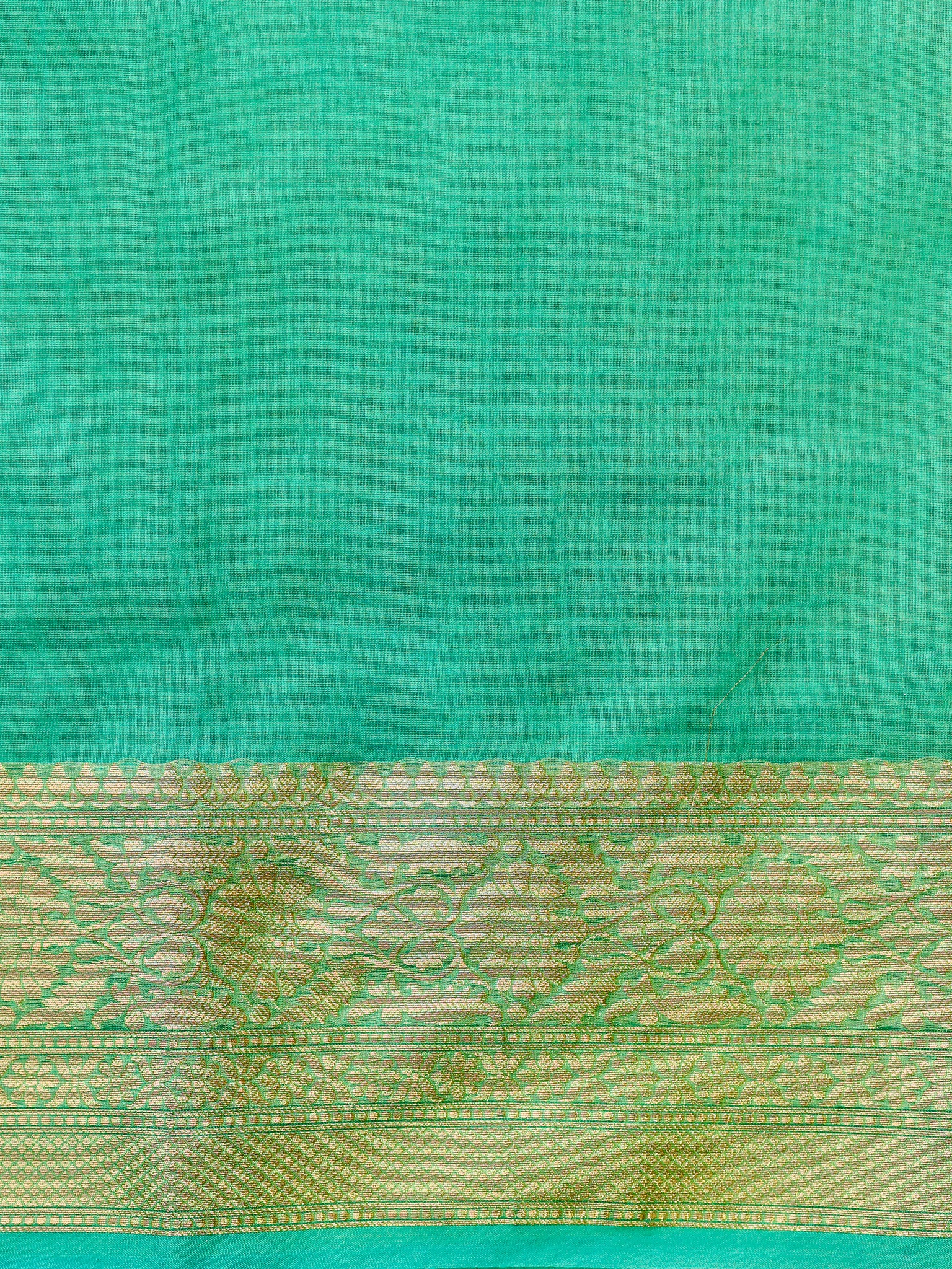Banarasi Plain Organza Saree With Zari Border- Sky Blue