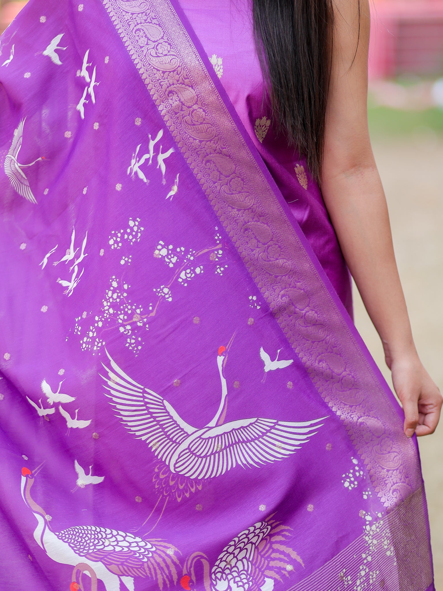 Banarasi Salwar Kameez with Printed Dupatta- Purple