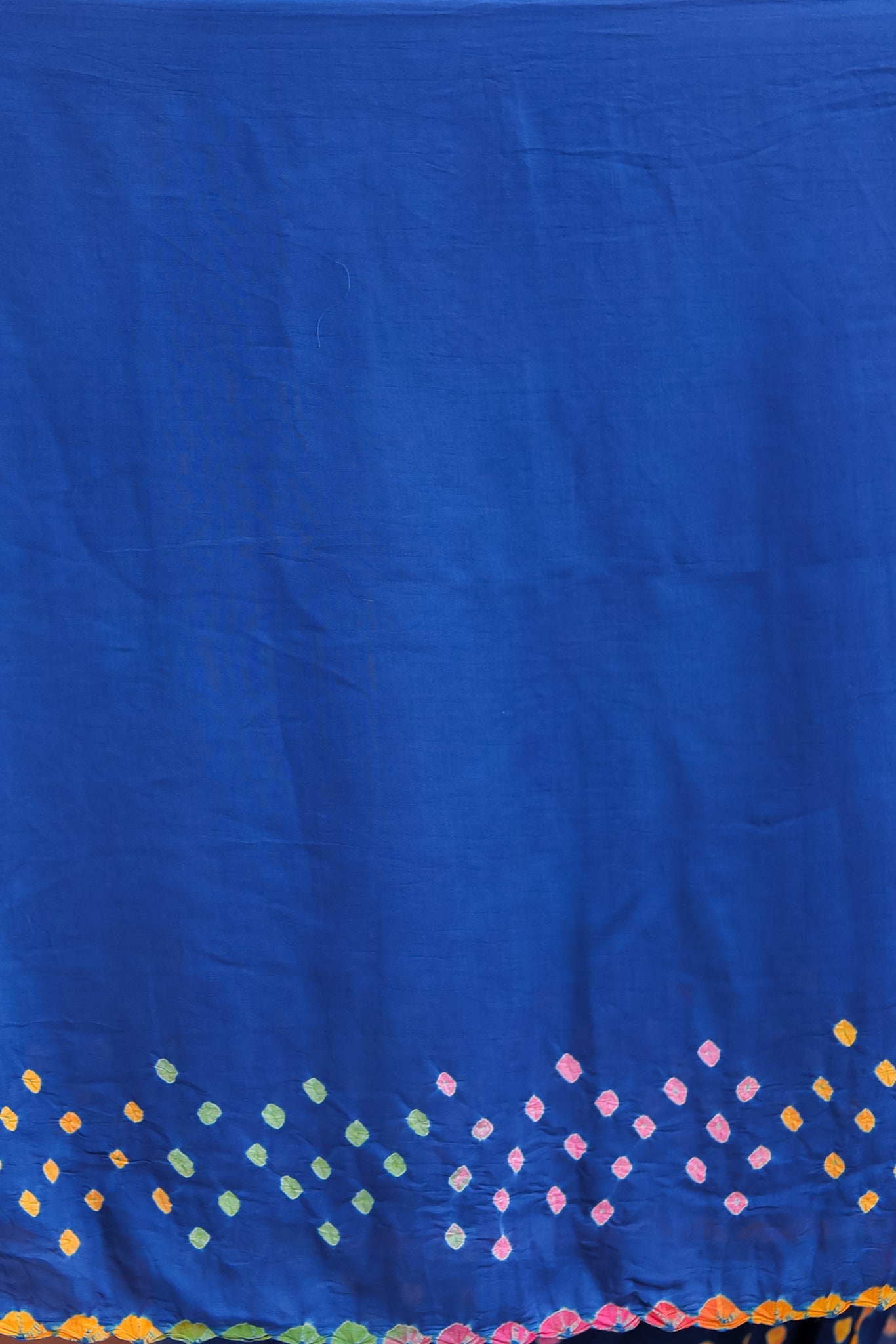 Blue Multicoloured Bandhej Modal Saree