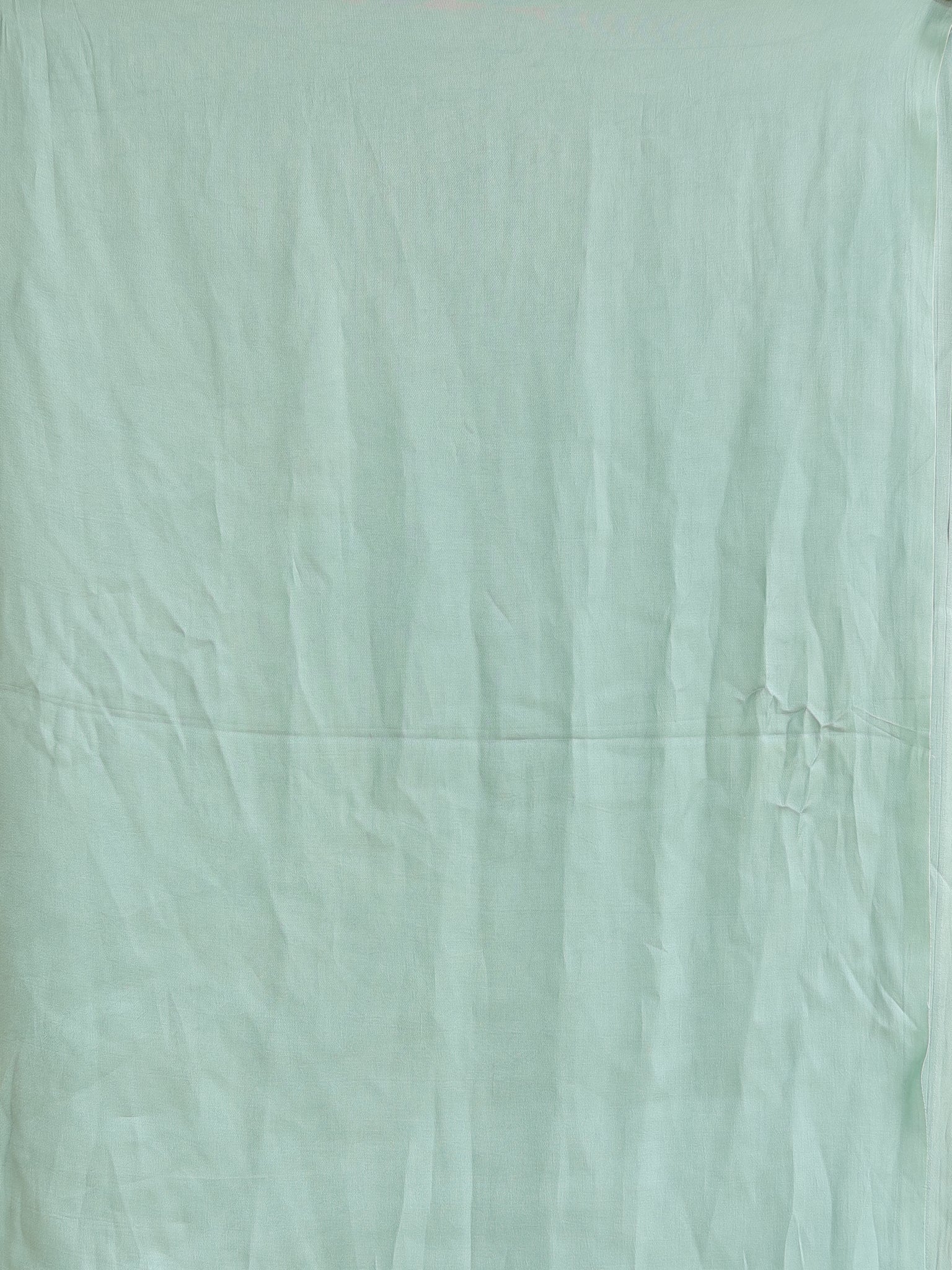 Pastel Blue Plain Modal Lagdi Patta Saree