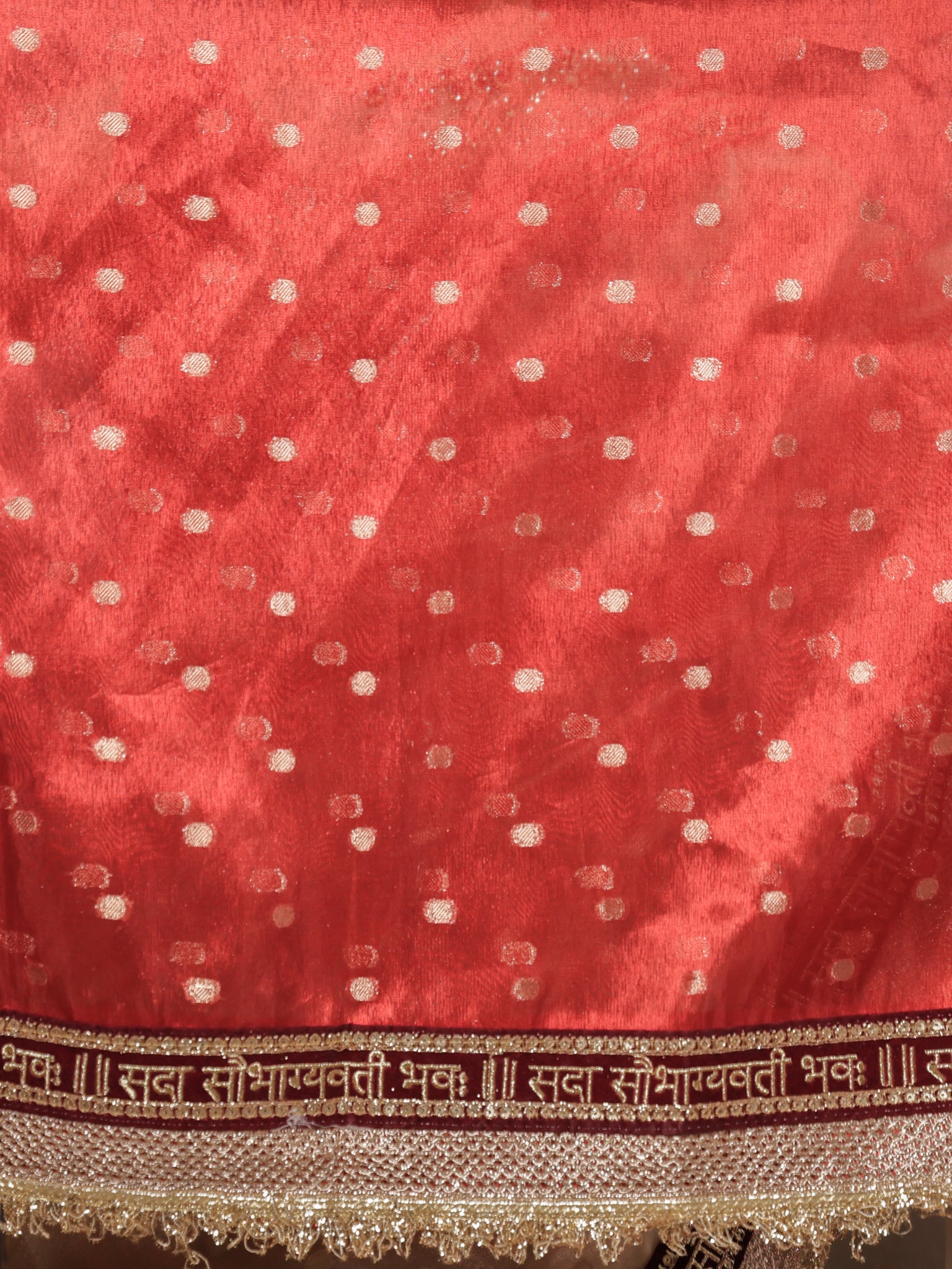 Banarasi Tissue Saree With Zari Weaving & Lace Border - Beige
