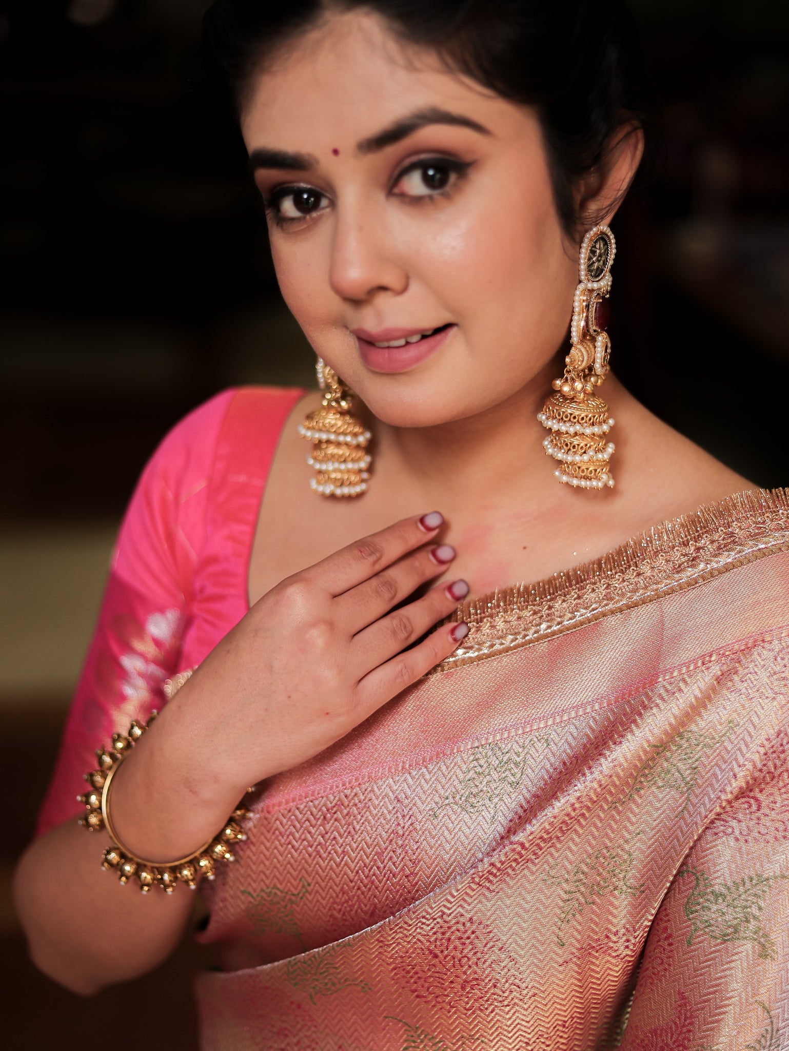 Banarasi Tissue Saree With Weaving & Lace Border- Silver