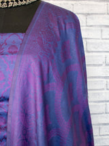Banarasi Soft Cotton Salwar Kameez Fabric Resham Weaving With Dupatta-Blue