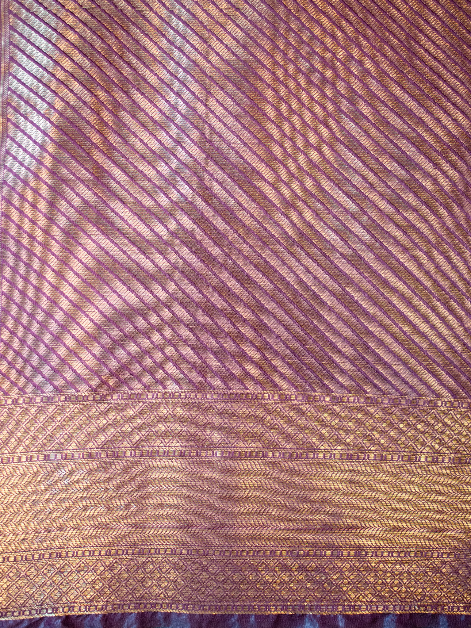 Banarasi Cotton Silk Saree With Antique Zari Weaving - Wine