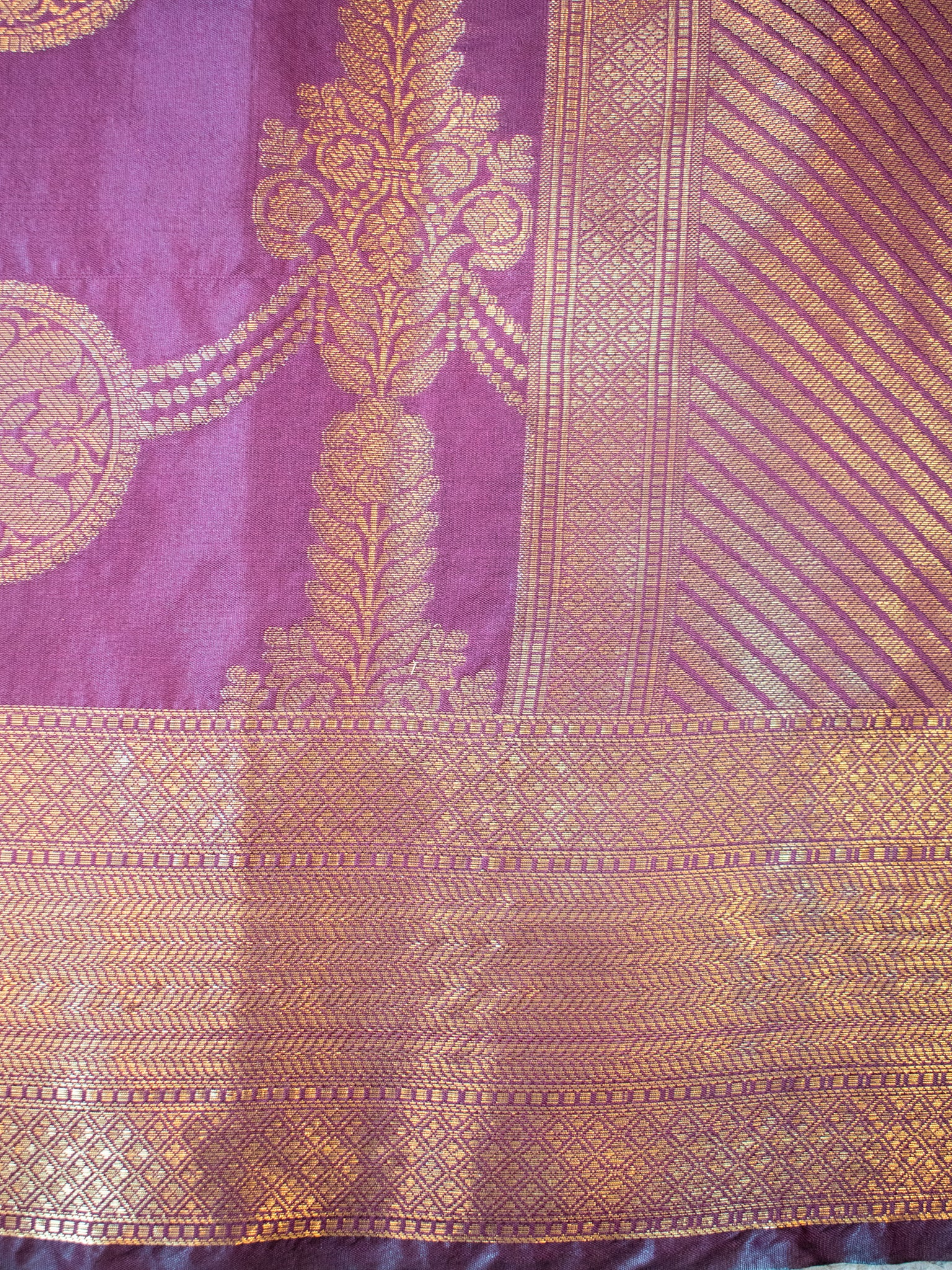 Banarasi Cotton Silk Saree With Antique Zari Weaving - Wine