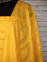 Banarasi Soft Cotton Salwar Kameez Fabric Resham Weaving With Dupatta-Yellow