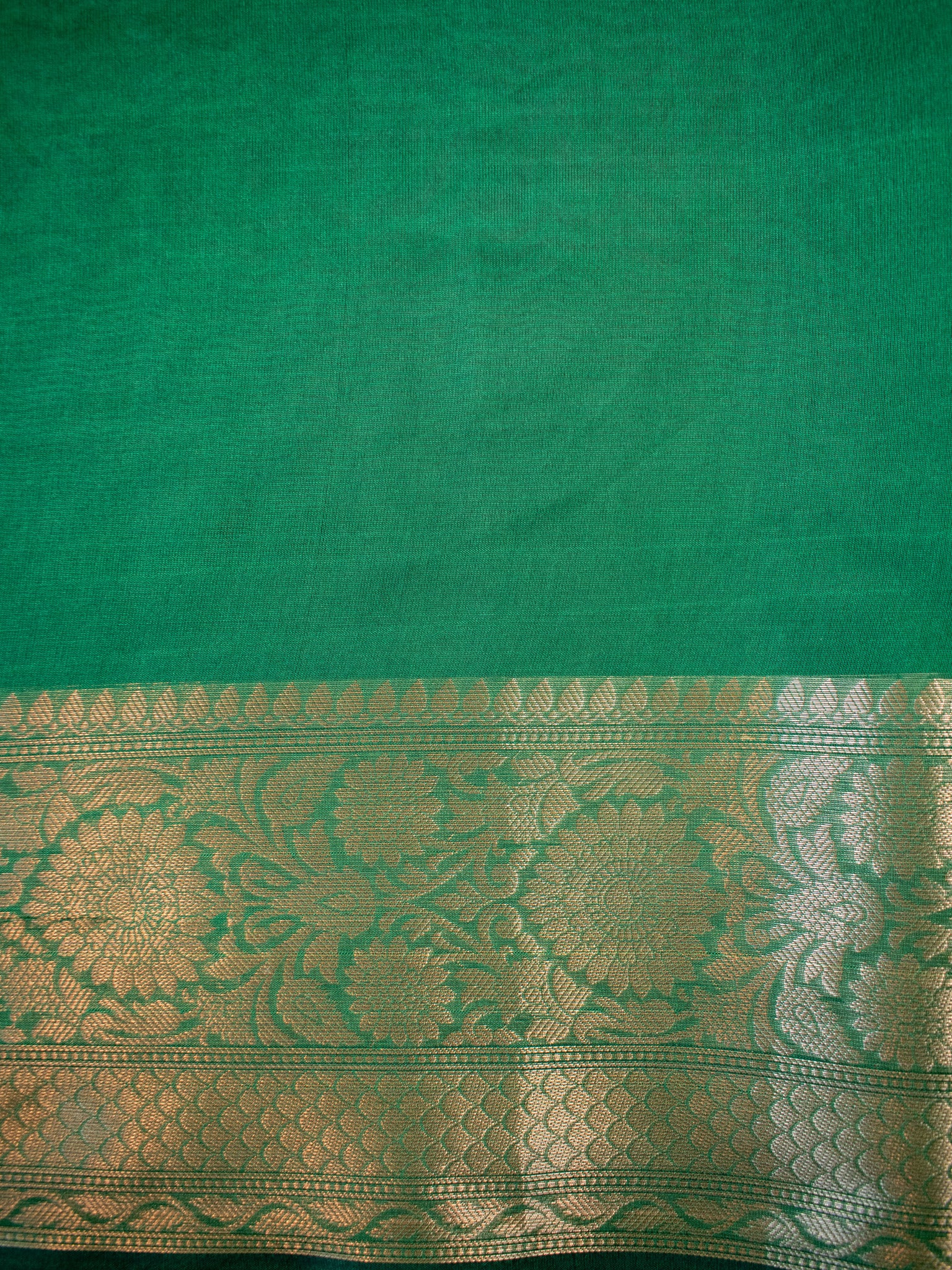 Banarasi Bandhani Organza Saree With Border - Green