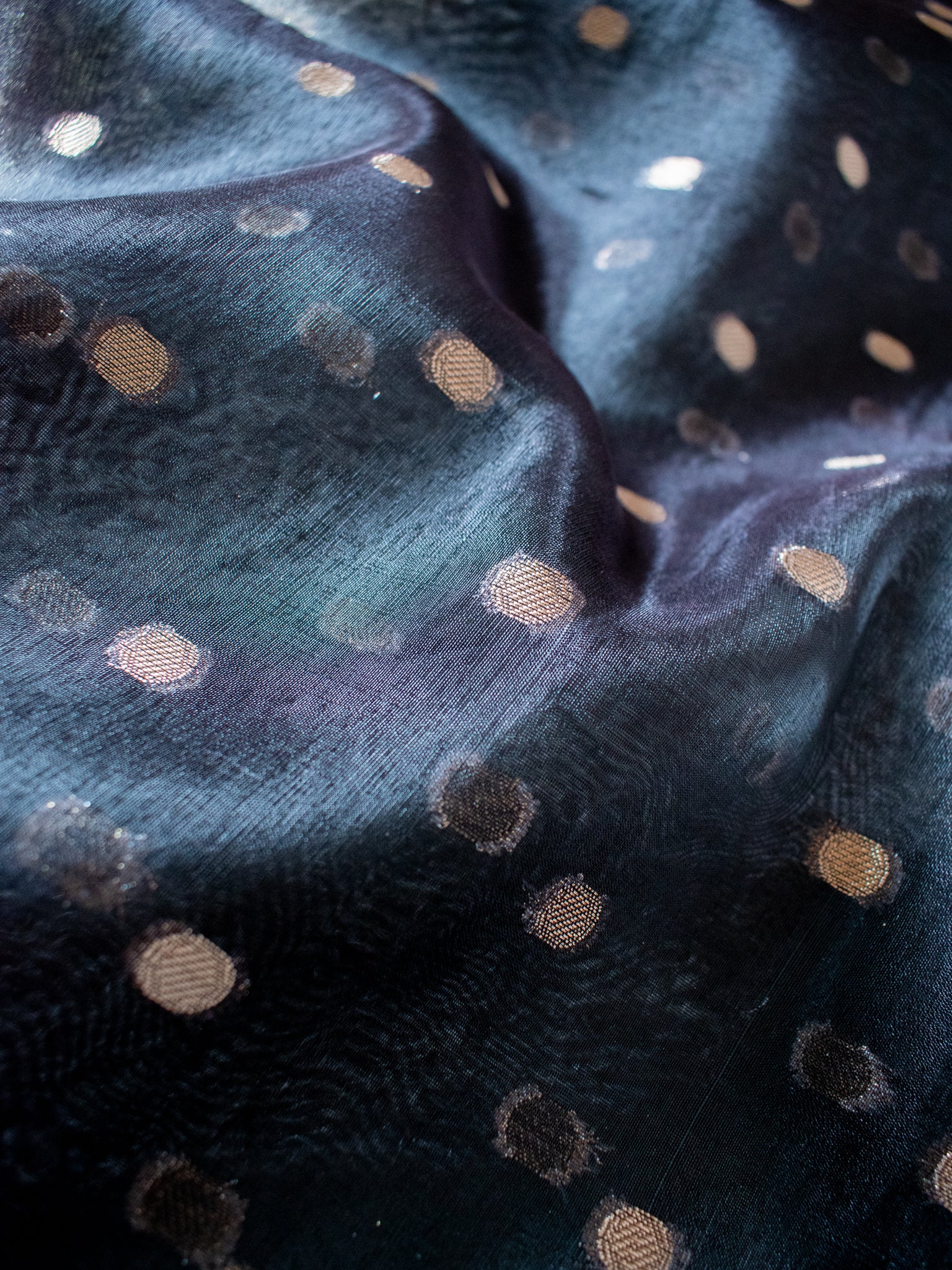 Banarasi Tissue Saree With Buti Weaving & Lace Border - Black