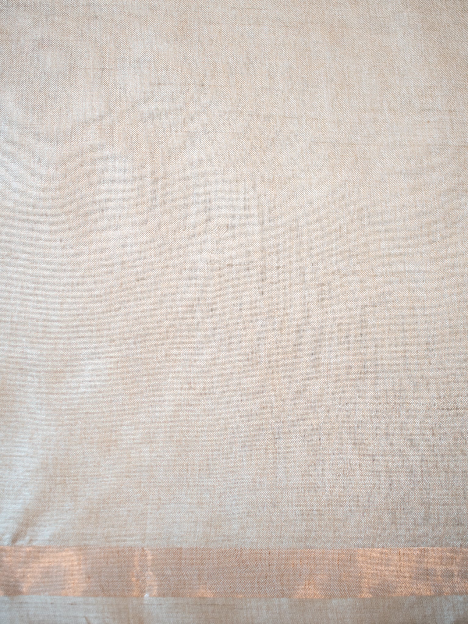 Floral Embroidered Tassar Silk Saree- Beige