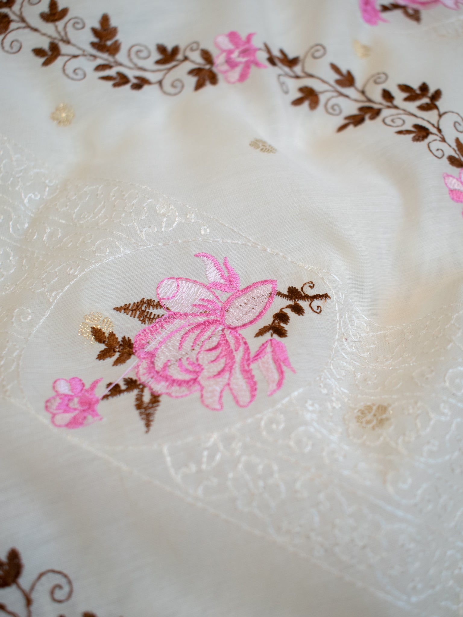 Banarasi Cotton Silk Salwar Kameez with Contrast Dupatta- Pink