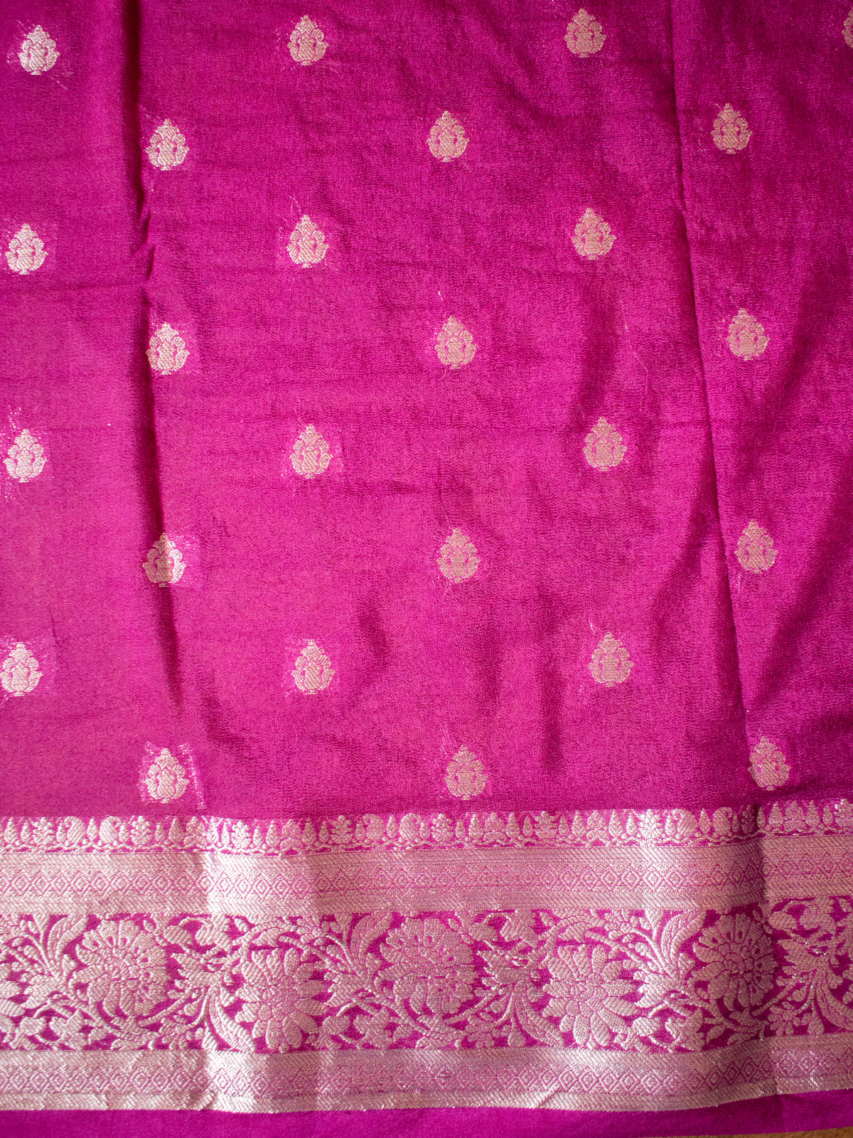 Banarasi Semi Chiffon Saree with Zari Weaving & Border- Blue