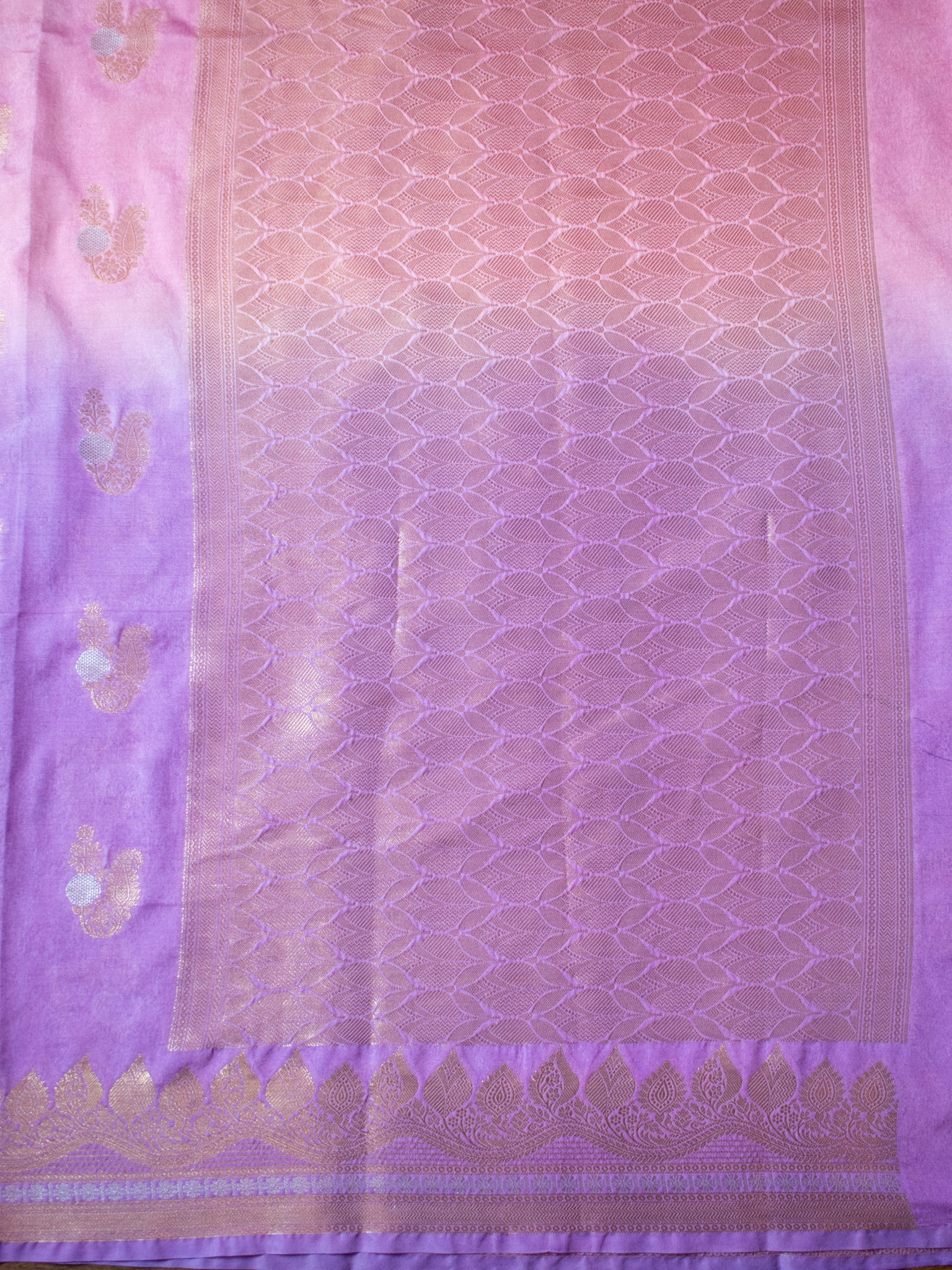 Banarasi Semi Silk Saree with Zari Weaving & Border- Lavender