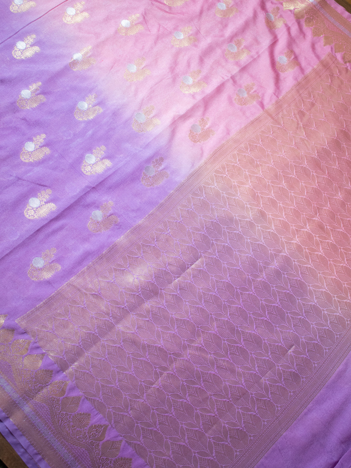 Banarasi Semi Silk Saree with Zari Weaving & Border- Lavender