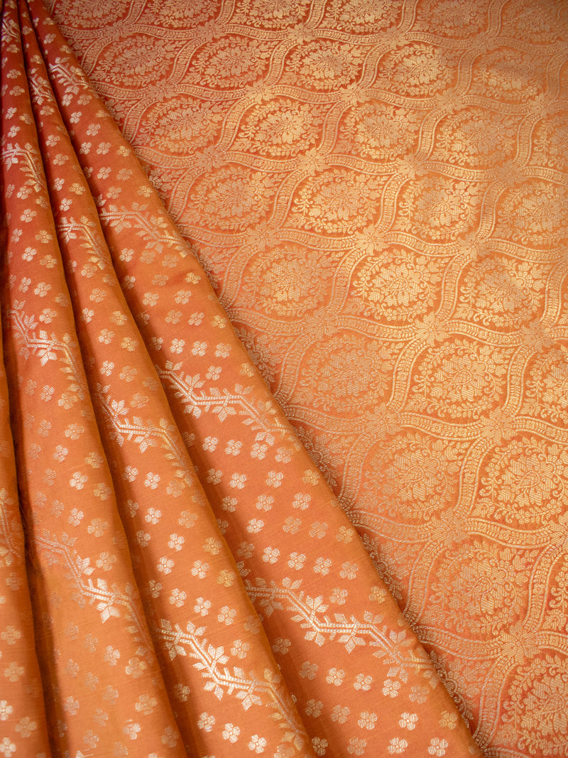 Banarasi Cotton Silk Saree With Meena Weaving- Yellow
