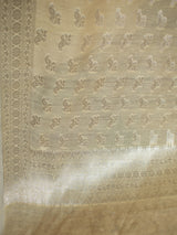 Banarasi Cotton Silk Salwar Kameez Fabric With Silver Zari Weaving With Dupatta-Yellow
