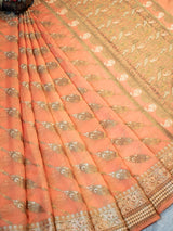 Banarasi Pure Georgette Saree With Resham Weaving-Orange