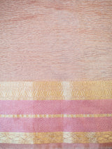 Banarasi Crushed Tissue Saree With Zari Border- Peach