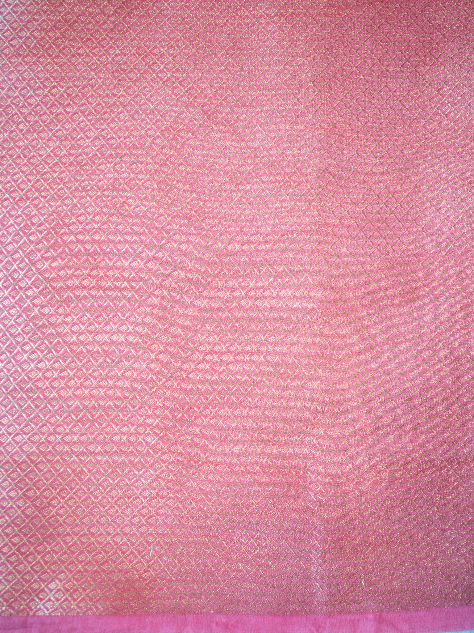 Banarasi Cotton Silk Saree With Zari Weaving & Border- Pink