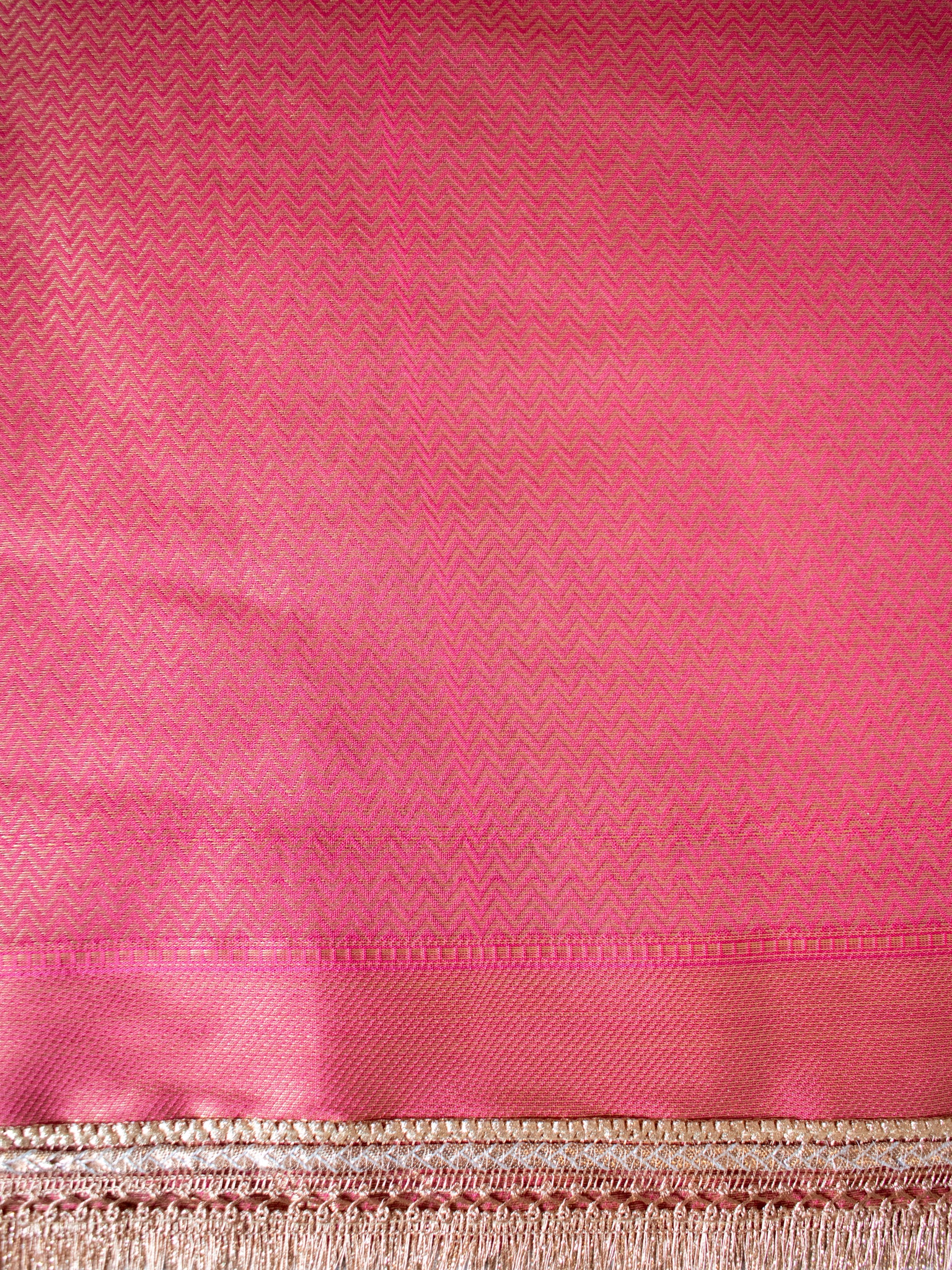 Banarasi Tissue Saree With Weaving & Lace Border- Silver