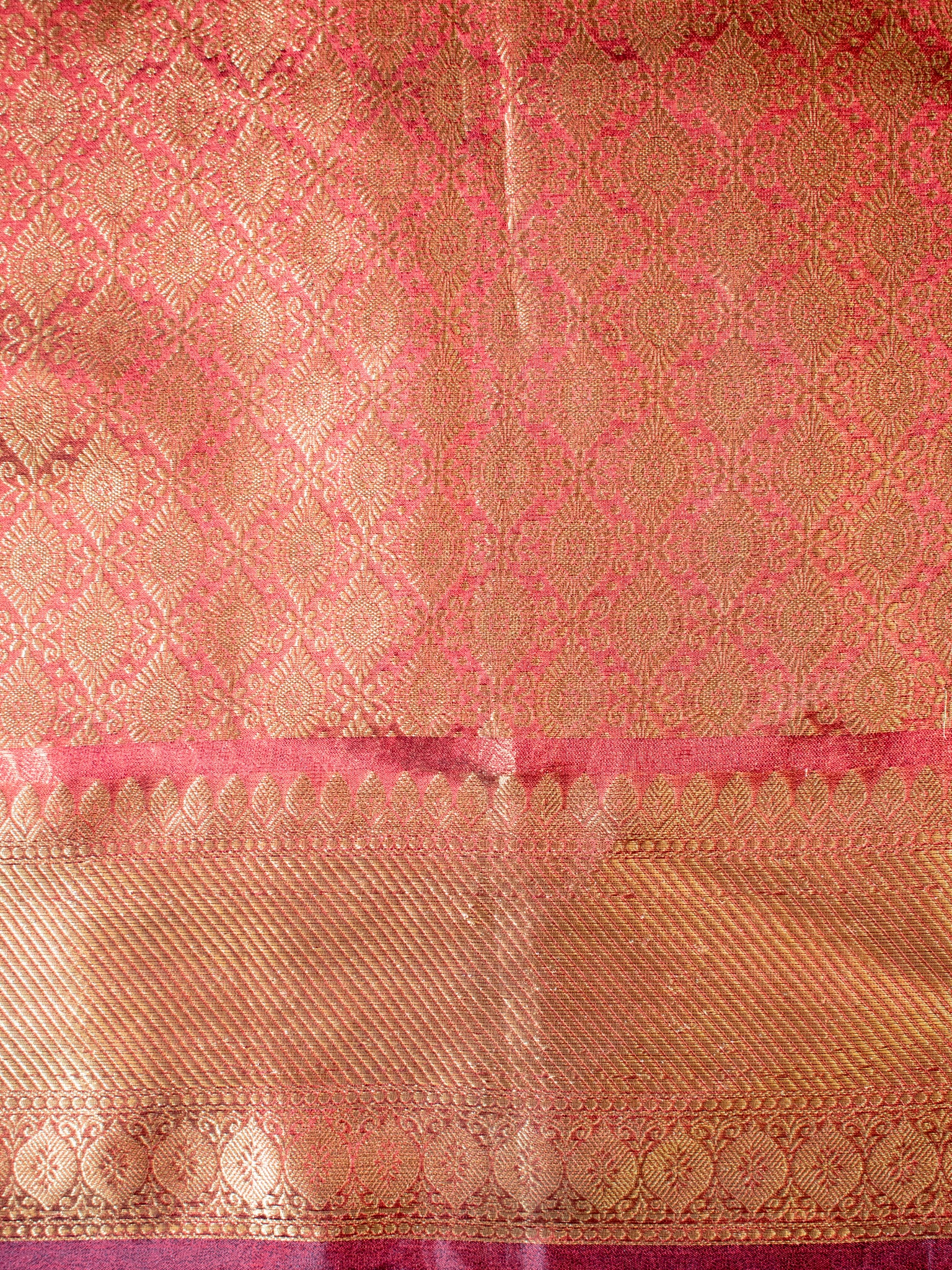 Banarasi Plain Tissue Saree With Zari Border- Brown