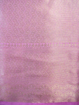 Banarasi Cotton Silk Saree With Silver Zari Weaving & Border-Pink