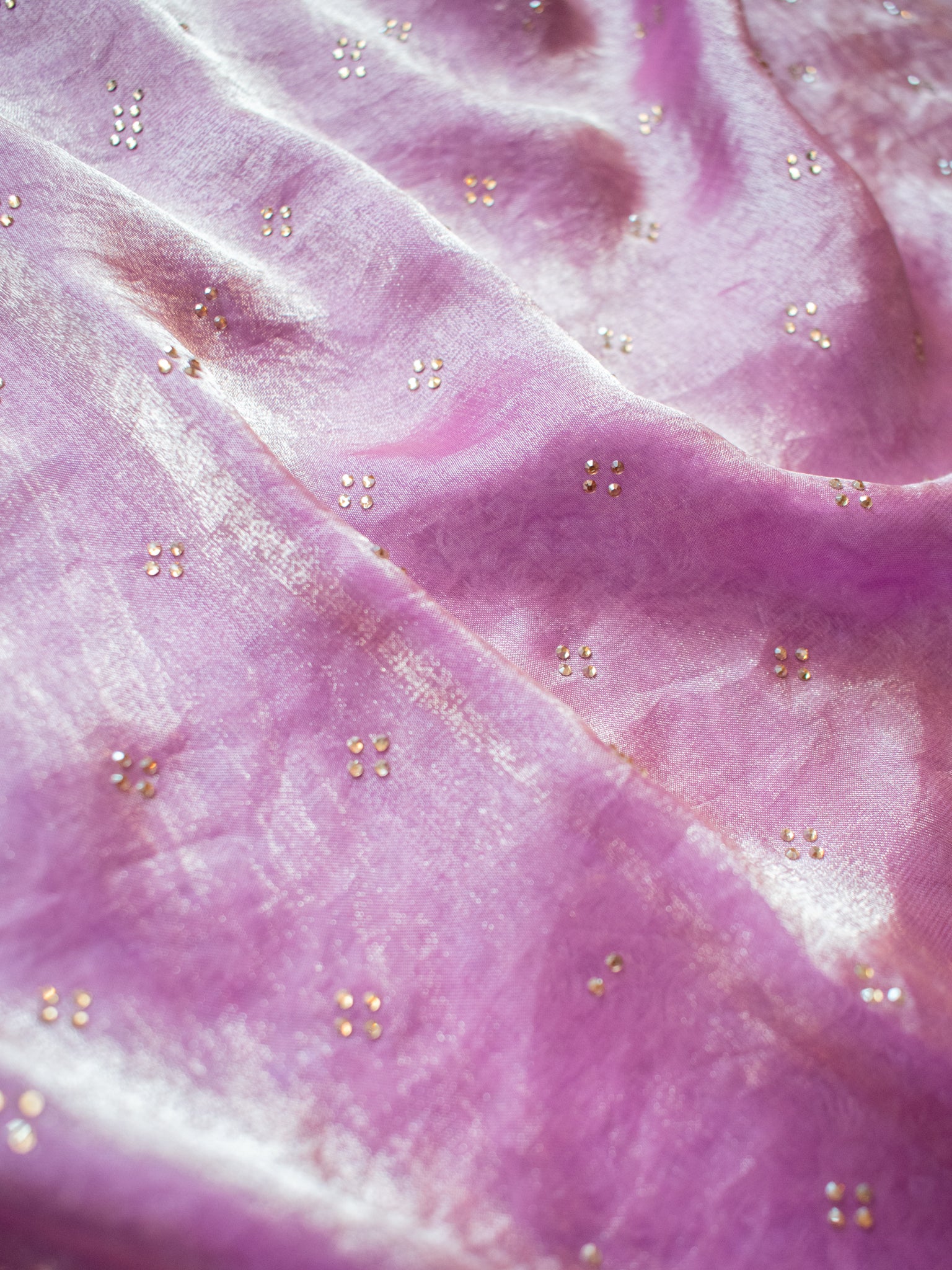 Tissue Sequin Saree - Lavender